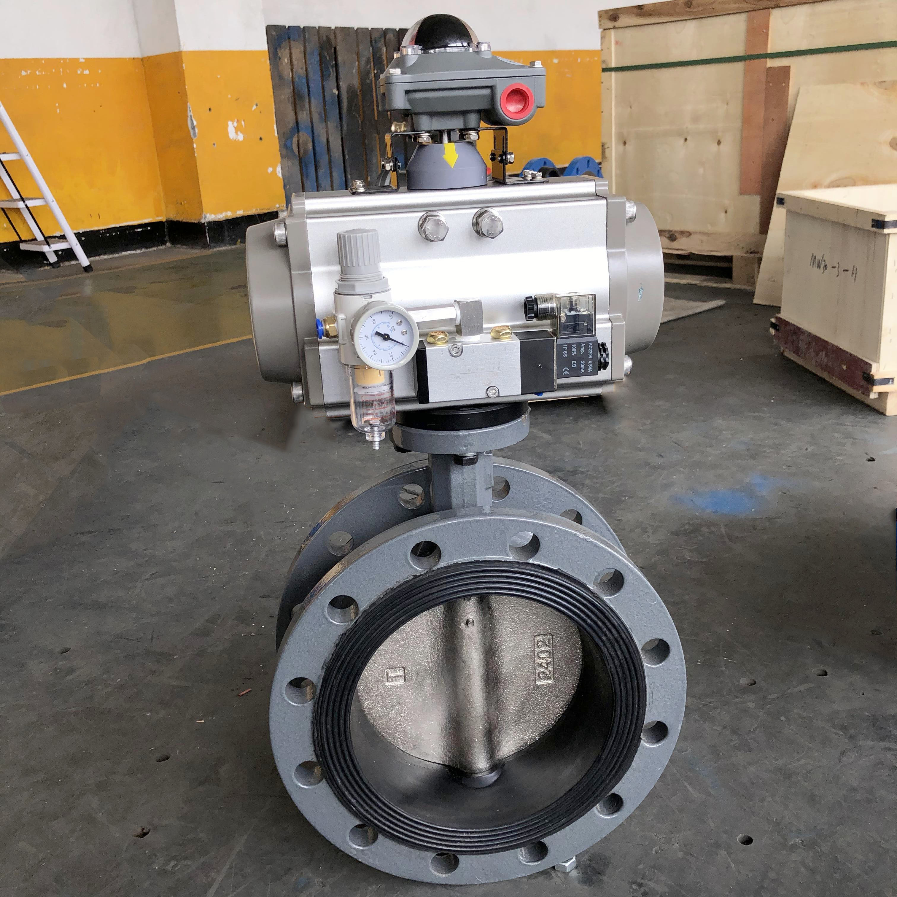 不銹鋼氣動dn200快裝蝶閥、粉體氣動蝶閥